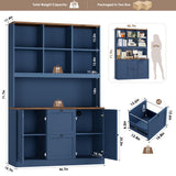 72'' Tall File Bookcase with Power Outlet & Printer Stand, 2 Filing Drawers