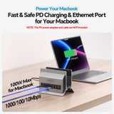 MacBook Docking Station Dual Monitor, Vertical Mac Laptop Docking Station Dock Stand