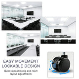 Rolling Mobile Conference Tables, Folding & Modular Design, Training Seminar Tables for Office, School Classroom, Library & Meeting Rooms, White 55.1IN 4-Person