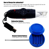 Tipmant RC Submarine Toy Remote Control Boat Underwater Diving Waterproof for Fish Water Tank Kids Birthday Gift (White)