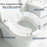 XYRONICA Toilet Seat Riser Cushion, 2 Inch Soft Padded Toilet Seat Cushion for Seniors, Plush Top with Easy-Clean Leather Cover, Adds Comfort and Height for Low Toilets, Mobility Support