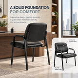 Simple Deluxe 2 Pack Stationary Guest Chairs, No Wheels Waiting Room Chairs with Padded Armrests, Reception Seating for Conference, Meeting, Lobby, Home, Dining & Desk Side