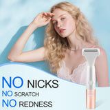 5-in-1 Bikini Trimmer Electric Razors for Women, Cordless Electric Shaver with LCD Display for Facial Body Legs Hair, Rechargeable Waterproof Pubic Body Hair Trimmer Holiday Birthday Gifts for Women