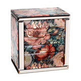 Homruilink High End Glass Jewelry Box for Women, 5 Layer,Peony