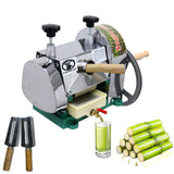 IntXanth Manual Sugar Cane Juicer, 3 Rollers, Max 80% Juice Rate, 2 Peelers & Wooden Handle Hand Crank