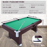 6ft Billiard Table, Portable Pool Table Set with Automatic Ball Return, Heavy-Duty Game Table with Leg Levelers, Cues, Balls, Triangle, Chalks and Brush for Adults Kids Home Game Room