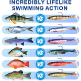 YOTO 8 Colors Soft Plastic Fishing Lures - 3.5" Pre-Rigged Paddle Tail Swimbaits - Angry Lures Swimming Action Soft Baits for Bass, Walleye, Crappie - Saltwater & Freshwater Fishing Lure Kit