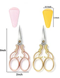 2 PCS Fabric Scissors with 2 Covers- 5-Inch Retro Stainless Steel Precision Scissors, Corrosion & Rust Resistant, Sharp Cutting, Lightweight–Suitable for Embroidery Thread, Paper, Yarn