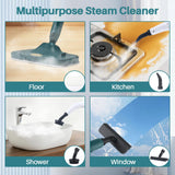 6 in1 Steam Mop Dual-Rod Design with Detachable Handheld Steamer, 300ML Removable Tank,23 FT Power Cable,includes Multi-purpose Accessories,Steam Mops for Floor Cleaning,Windows,Tile Grout.