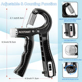 Acotant Grip Strength Trainer(5 Pack) with Finger Exerciser, Hand Grip Strengthener, Finger Stretcher,Grip Ring & Stress Relief Ball for Muscle Building and Injury Recover with Carry Bag ACOTANT