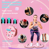 LALAHIGH Home Workout Equipment for Women, Multifunction Push Up Board, Portable Home Gym System with Resistance Bands,Ab Roller Wheel, and 20 Gym Accessories, Professional Strength Training Exercise LALAHIGH