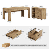 63" L Shaped Desk with Storage, Executive Office Desk with Rolling File Cabinet Combo