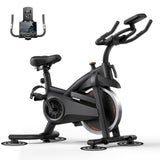 CURSOR FITNESS Exercise Bike, Quiet Belt Drive Stationary Bike for Home with 0-100 Resistance & App, 300 LB High Carbon Steel Training Bike, Indoor Cycling Bike with Tablet Holder and Heart Rate