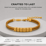 Soleus Personalized Stainless Steel Bracelet for Men - Custom Gold Friendship Bracelets, Christmas Gift for Him, Boyfriend, Father, Husband, Birthday, Anniversary, Groomsmen, Retirement Gifts