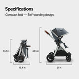 Mompush Ultimate2 Full-Size Stroller, Reversible Seat, Infant to Toddler