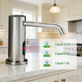 Touchless Automatic Soap Dispenser for Kitchen & Bathroom – Built-in Brushed Nickel Electric Liquid Soap Dispenser with 1000ml Large Capacity, Infrared Sensor, and Premium Brass Core (33.8oz)