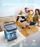 Portable Ice Maker with Self-Cleaning, 9 Bullet Ice Cubes in 6 Mins, 26lbs/24Hrs, Ice Maker Machine with Ice Bags | Black ecozy