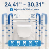 Loyoda Toilet Safety Rails for Seniors,Adjustable Toilet Handles for Elderly and Disabled (350 Lb),Foldable Toilet Rails Fit Most Toilets