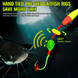 Catfish Rigs Fishing Rig - Bank Fishing Catfishing Tackle Floats Rattler Beads Rig Kit with Snaps 6/0 Circle Hooks Catfishing Rigs 5pcs/set PROBEROS