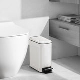 lim Bathroom Trash Can with Lid Soft Close, Step Pedal, 6 Liter / 1.6 Gallon Stainless Steel Trash Bin
