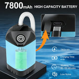 MarvinnanSlyke Portable Shower for Camping with 7800mAh Battery - 3 Spray Modes, IPX8 Waterproof & Strong Suction Shower Pump for Outdoor Hiking, Beach Travel, RV, Pet Bathing & Gardening