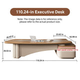 HHEvergreenEnsemble Executive Desk with Curved Desktop (110.24IN)
