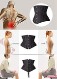 SHAPERX Women Petite Steel Boned Waist Trainer Underbust Corset Short Torso Mesh Body Shaper,SZ1995-Black-2XL