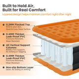 CHERIMOR Queen Air Mattress with Built-in Pump, 800 lbs Max Support, Stable Edges Design, 48-Hour Leak-Tested Durable PVC, 3-Min Fast Inflation, Portable Inflatable Bed for Home Guests & Travel