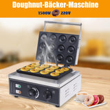 TENNIEX 1550W Electric Donut Maker, 12 Hole Nonstick Doughnut Machine Commercial Waffle Maker Crepe Maker for Restaurant Bakeries Family, Temperature Range 122-572℉