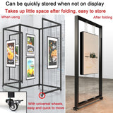YXEDPBF Freestanding Easel Display Stand,Publicity Work Holder,Movable Folding Metal Advertising Shelf,Portable Art Publicity Display Board,Art Display Rack