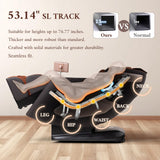 4D Massage Chair, Full Body Massage Chair, Zero Gravity Recliner w/ Intelligent Voice Control, 53.14" SL Track, Electric Calfrest Extension, 12 Auto Modes, USB Type-C, Bluetooth Speaker, TFT Screen