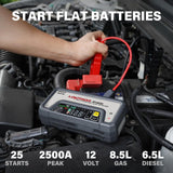LOKITHOR JP400 Jump Starter with Air Compressor, 2500A 12V Portable Car Battery Booster Pack (8.5L Gas/6.5L Diesel) with ConnectMax Tech, 150PSI Tire Inflator, Auto-Shutoff & Dynamic Dwell (White)