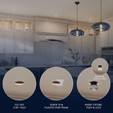 LUXRITE 3-Inch LED Trimless Recessed Spotlight with Nickel Reflector Trim Replacement 15W, 1100LM, 2700K-5000K, 60° Beam Angle, Dimmable, Push-n-Lock CRI90 Damp & IC Rated, ETL White + Nickel (4 Pack)