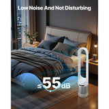 Happybuy 40" Bladeless Tower Fan – 15.4ft/s High-Velocity Cooling with 80° Oscillation, 8-Speed Settings, 8H Timer & H13 HEPA Air Purification, Remote Control for Home & Office