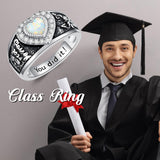 Oseew 2027 14k Gold Women Graduation Class Ring High School College