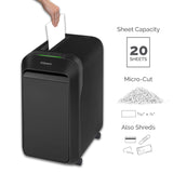 Powershred LX22M 20-Sheet Micro Cut Paper Shredder (5263501) and Fellowes Powershred Performance Shredder Oil Bundle Fellowes