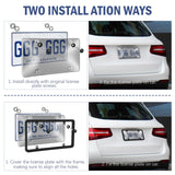 2 Pack License Plate Protector, Plastic Car Front/Rear License Plate Protector with Screws Caps, Universal Car Accessories for Most Cars