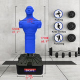 Punching Dummy, Durable Silicone Punching Bag with Large Stable Base for Adults & Kids, Freestanding Training Target for Boxing, Taekwondo, MMA, Home Gym(Blue)