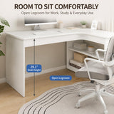 WOOOFA L Shaped Desk with Storage, Corner Computer Desk with Open Shelves