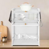 FFanhia 3 Tier Dish Drying Rack Modern Houseware Dish Organizer Shelf Cutlery Drainer with Lid Cover Detachable Drip Tray Storage Box Basket for Kitchen Storage Holder