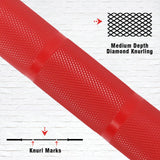 RICHUANG 7ft Olympic Barbell Weight Bar for Weightlifting,Powerlifting,CrossFit Training,700 lbs Max Load Capacity,45 Steel,2 Inch Olympic Strength Training Bar for Home Gym,Exercises Fitness Equipment 700LBS-Red