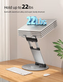 Nulaxy 18" Height Telescopic 360 Rotating Aluminum Laptop Stand Desk Silver