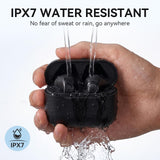WWU Wireless Earphones, in-Ear Earbuds with Charging Case, 43H Playtime Long Playback Time, Compact and Lightweight, Bass Stereo Sound, IPX7 Waterproof Earphones for Gym/Running/Work，Black