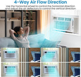 Smart Window Air Conditioner 2PCS, 8,000 BTU Cools Up to 350 Sq.Ft – Quiet 115V Cooling, WiFi & App Control, Voice Compatible, Dehumidifier, Timer, Remote – Ideal for Bedroom, Living Room, Office