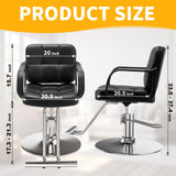 Barber Chair for Hair Stylist- Comfortable Cushion，360° Swivel，Adjustable Height，Capacity 350 LBS with Heavy Duty Hydraulic Pump，Hairdresser Salon Chair for for Hair Stylists，Home，Barbershop