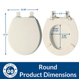 Mayfair Cassel Slow Close Toilet Seat, Easy Clean, Non Slip Premium Wood Seat, Easy Install, Made in USA, Round, Biscuit