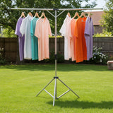exilot Foldable Portable Space Saving Clothes Drying Rack, Heavy Duty Stainless Steel Laundry Drying Racks, Adjustable High Capacity Garment Rack, with Windproof Hooks.