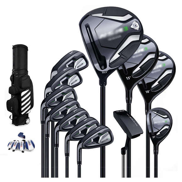 12 Piece Golf Set-Left Handed, Men's Complete Golf Club Package Sets, Professional Golf Club Graphite Carbon Steel Shaft with Wheels Bag