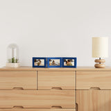 decorUhome Blue Triple 6x4 Picture Frame Horizontal, MDBU08