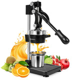 Shcazhcx Cast Iron Citrus Juicer, Ultra-Premium Hand Press Fruit Juicer with Stainless Steel Cup, Heavy Duty High Yield Pomegranate Lemon Orange Lime Squeezer for Kitchen & Commercial Use, Black